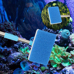 Long Handle Aquarium Algae Cleaning Brush Double-sided Sponge Cleaning Brush