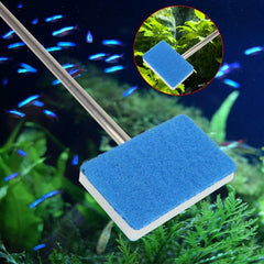Long Handle Aquarium Algae Cleaning Brush Double-sided Sponge Cleaning Brush