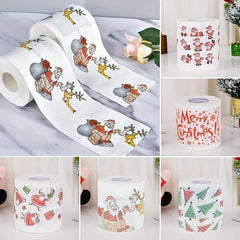 4pcs Christmas Pattern Roll Paper Christmas Decorations Prints Toilet Paper