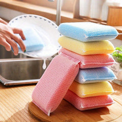 3pcs Kitchen Dishwashing Sponge Pot Brush Household Cleaning Sponge