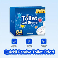 6pcs Toilet Cleaning Gel Flower Stamp Toilet Gel Flower Scented Toilet Deodorant