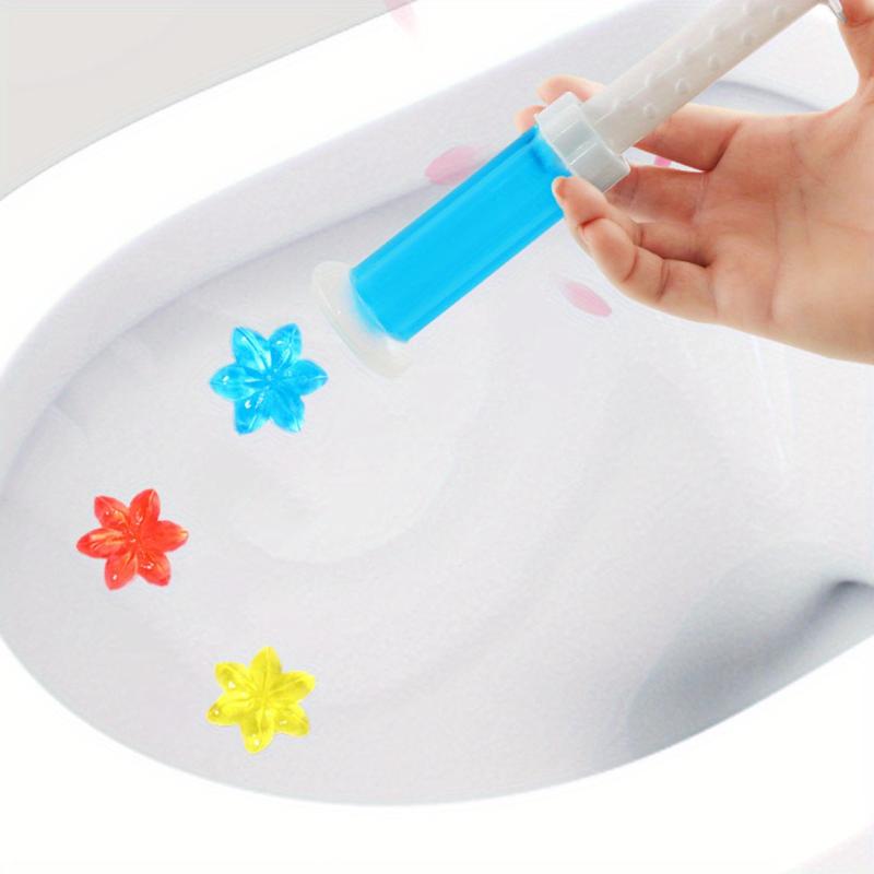 6pcs Toilet Cleaning Gel Flower Stamp Toilet Gel Flower Scented Toilet Deodorant