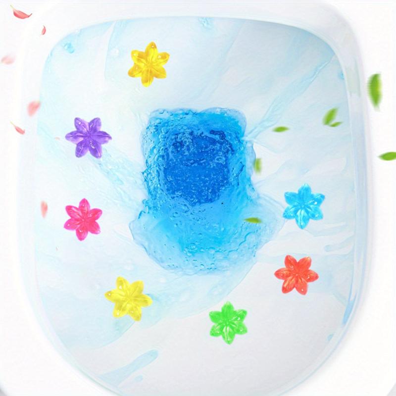6pcs Toilet Cleaning Gel Flower Stamp Toilet Gel Flower Scented Toilet Deodorant