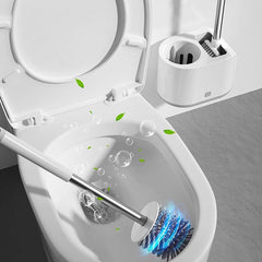 Toilet Brush And Scrub Brush Set With Holder Long Handle Flexible Cleaning