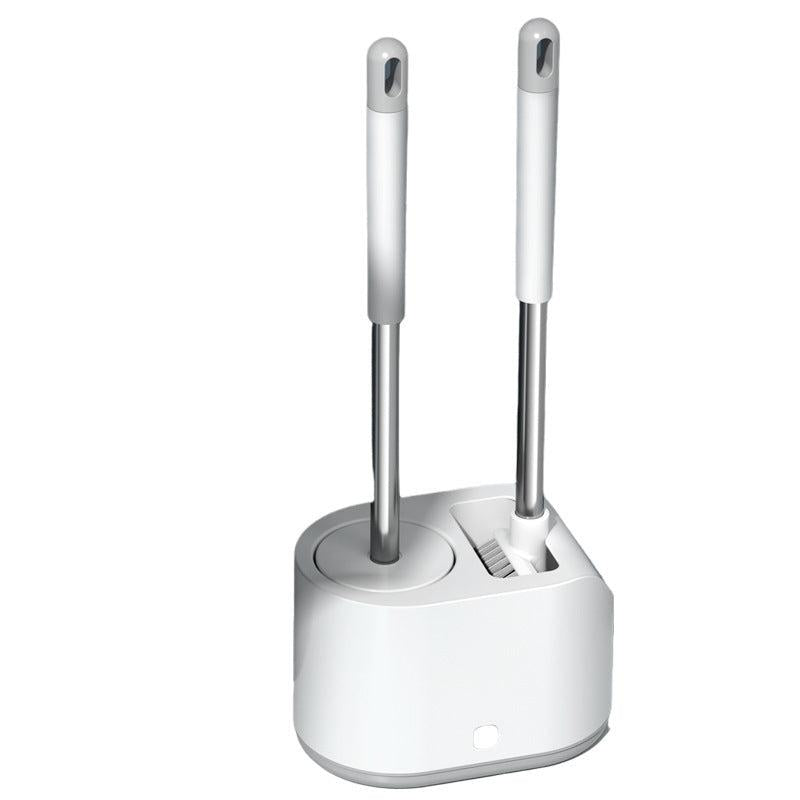 Toilet Brush And Scrub Brush Set With Holder Long Handle Flexible Cleaning
