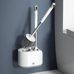 Toilet Brush And Scrub Brush Set With Holder Long Handle Flexible Cleaning