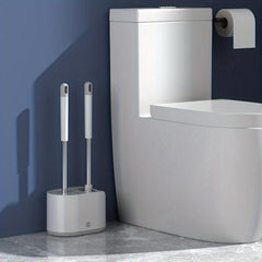 Toilet Brush And Scrub Brush Set With Holder Long Handle Flexible Cleaning