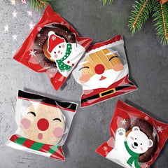 50Pcs Christmas Bags Candy Cookies Snacks Baking Supplies Xmas