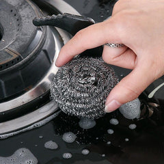 4pcs Stainless Steel Wire Ball Scrubber Kitchen Cleaning Scrubber