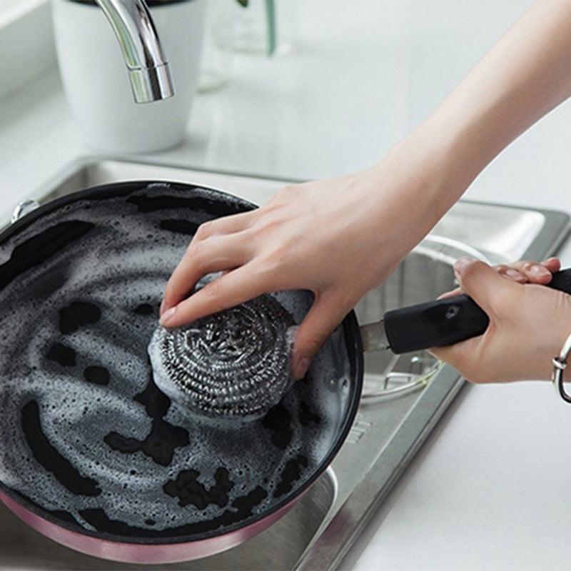 4pcs Stainless Steel Wire Ball Scrubber Kitchen Cleaning Scrubber