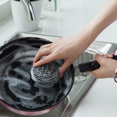 4pcs Stainless Steel Wire Ball Scrubber Kitchen Cleaning Scrubber