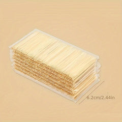 200 Double-headed Bamboo Toothpicks Dental Cleaning Fruit Fork Portable