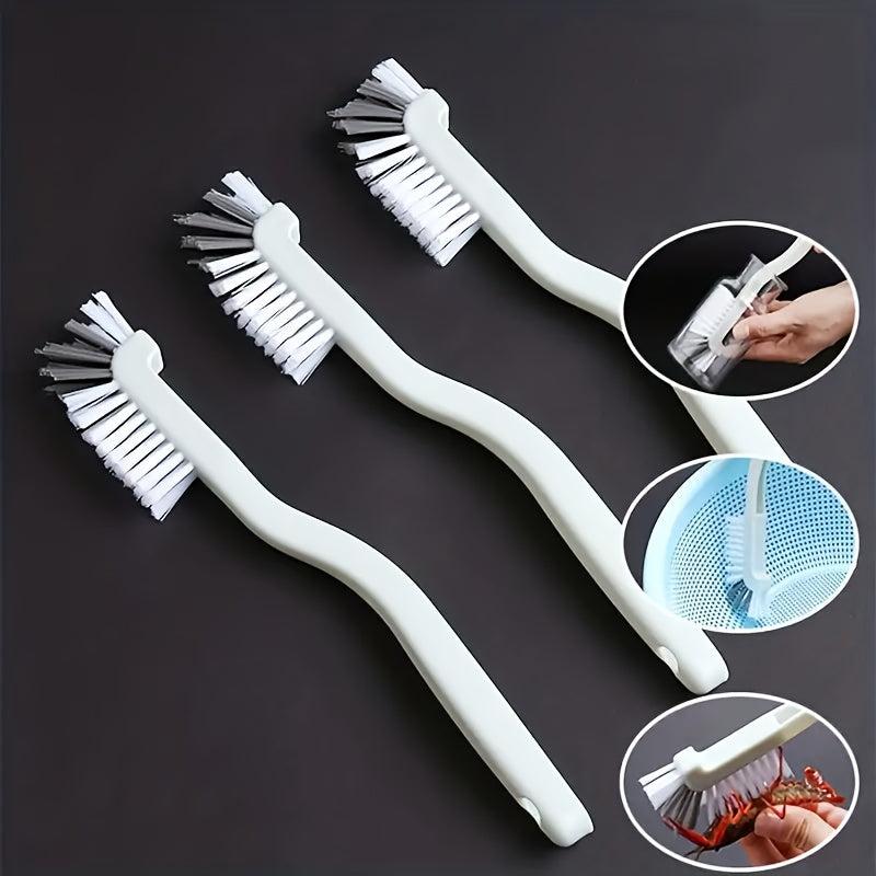 3pcs Multifunctional Kitchen Scrub Brush Cup Bottle Crevice Groove Cleaning