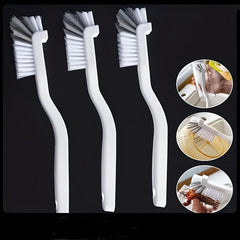 3pcs Multifunctional Kitchen Scrub Brush Cup Bottle Crevice Groove Cleaning