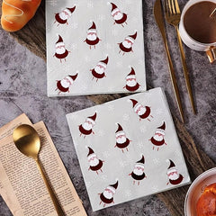 20Pcs Christmas Disposable Napkins Bronzing Printed Tissue