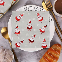 20Pcs Christmas Disposable Napkins Bronzing Printed Tissue