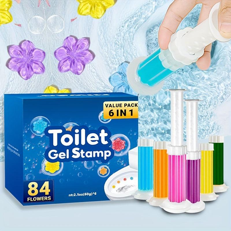 6pcs Toilet Cleaning Gel Flower Stamp - Toilet Gel Flower Scented Deodorant