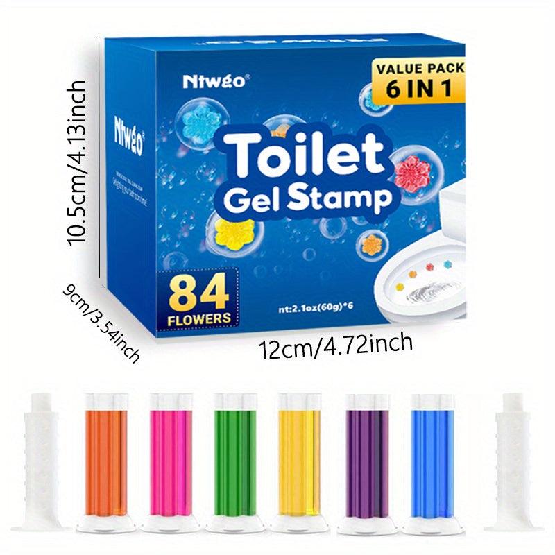 6pcs Toilet Cleaning Gel Flower Stamp - Toilet Gel Flower Scented Deodorant