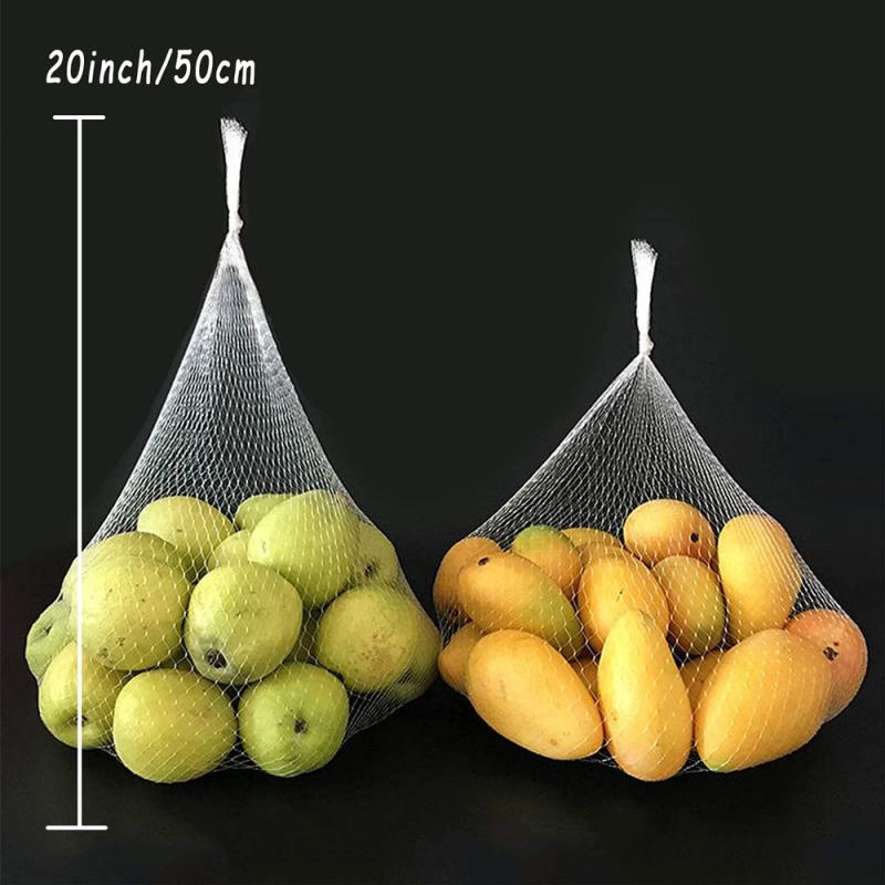 50 PCS Mesh Produce Storage Bags - Reusable Grocery Bags - Seafood Boil Bags