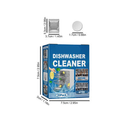 20pcs Dishwasher Cleaning Tablets - Odor Remover and Descaling