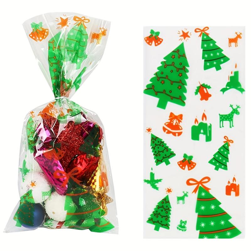 10pcs Christmas Treat Bags Santa Claus Printed Goodie Bags
