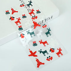 10pcs Christmas Treat Bags Santa Claus Printed Goodie Bags