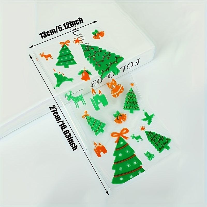 10pcs Christmas Treat Bags Santa Claus Printed Goodie Bags