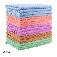 20pcs Microfiber Dish Cloth Cleaning Towel Durable Absorbent