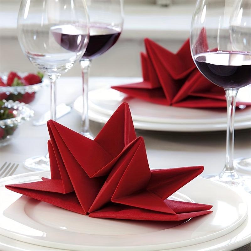 12pcs Linen Feel Paper Napkins 3D Star Shape Wedding Party Napkins
