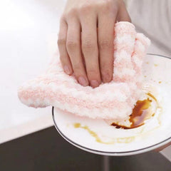 5pcs Cleaning Cloth Dishwashing Towel Absorbent Kitchen Bathroom Car Rag