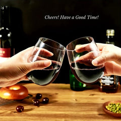 32Pcs Clear Disposable Stemless Wine Glasses, 12oz Unbreakable Plastic