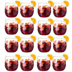 32Pcs Clear Disposable Stemless Wine Glasses, 12oz Unbreakable Plastic