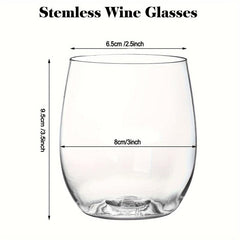32Pcs Clear Disposable Stemless Wine Glasses, 12oz Unbreakable Plastic