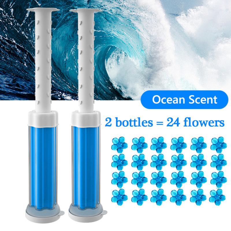 2pcs Flower Stamp Toilet Cleaning Gel - Bathroom Air Freshener & Deodorant