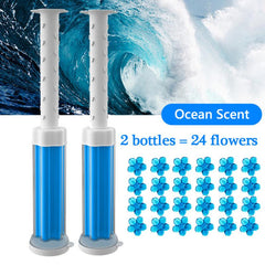 2pcs Flower Stamp Toilet Cleaning Gel - Bathroom Air Freshener & Deodorant