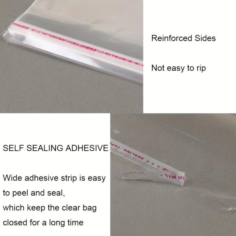 100pcs Self Sealing Cookie Bags 15x17 Clear Resealable Cellophane Bag