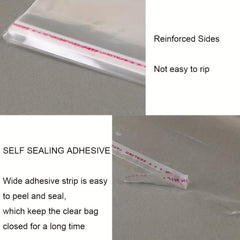 100pcs Self Sealing Cookie Bags 15x17 Clear Resealable Cellophane Bag