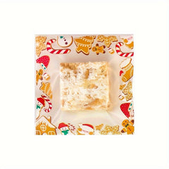 100pcs Christmas Self-Adhesive Candy Bags Biscuit Dessert Packaging Bags