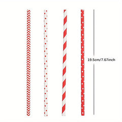 25Pcs Biodegradable Paper Straws for Party Supplies