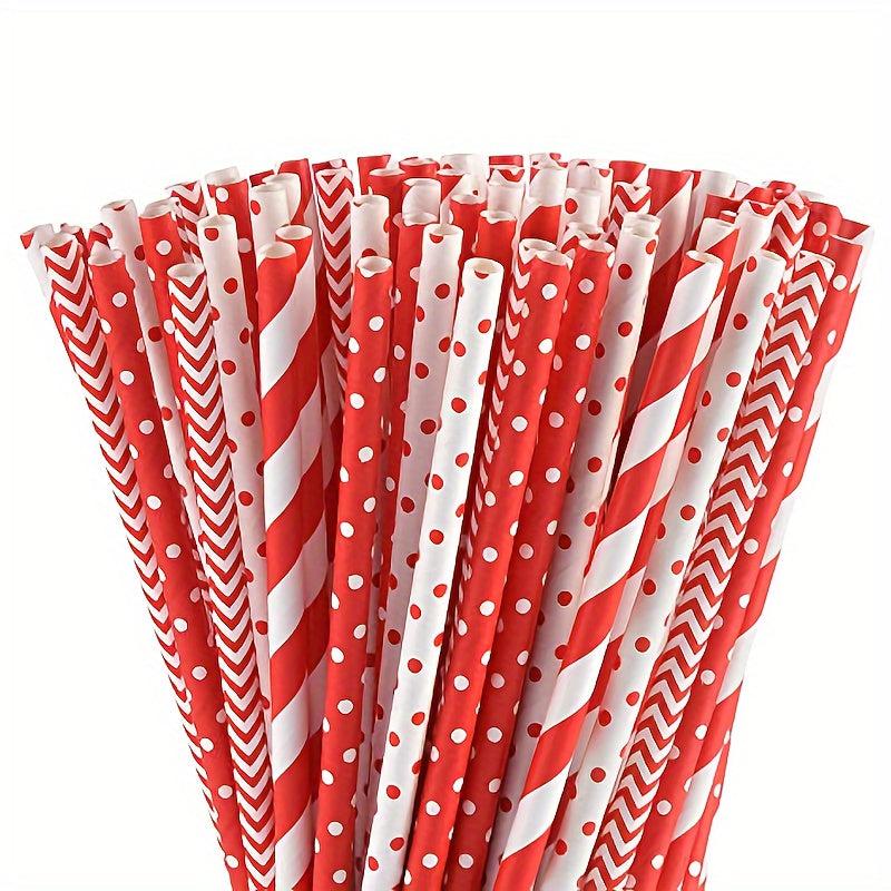 25Pcs Biodegradable Paper Straws for Party Supplies