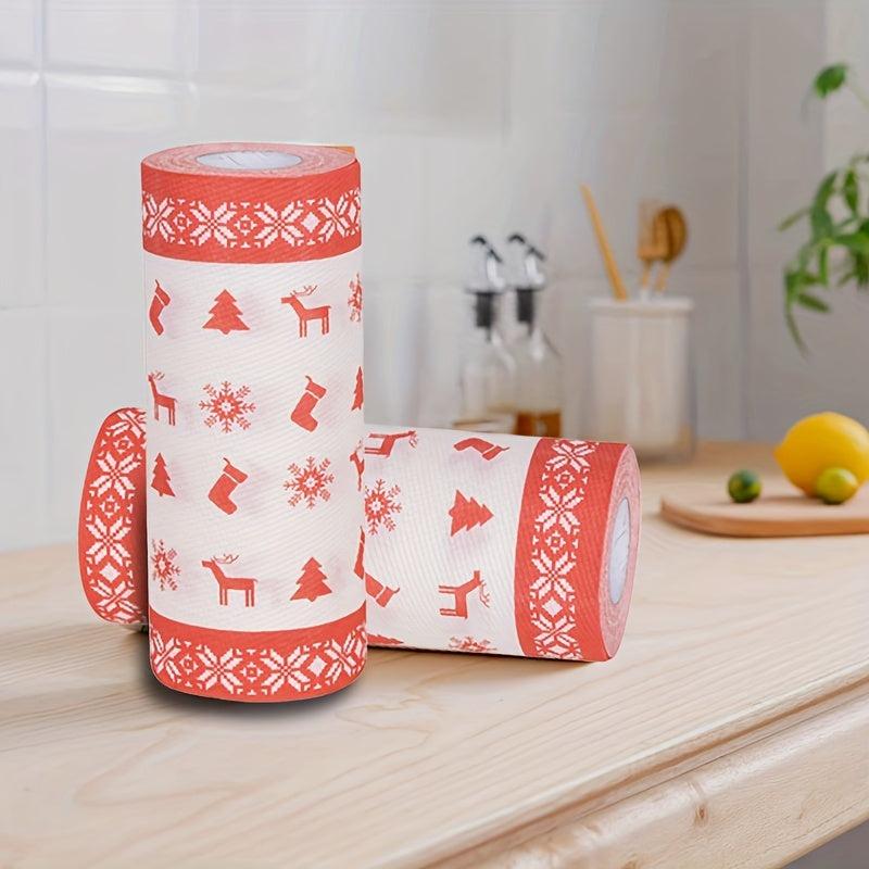 Christmas Printed Paper Towel 3 ply Roll 75sheets Kitchen Tissue Disposable
