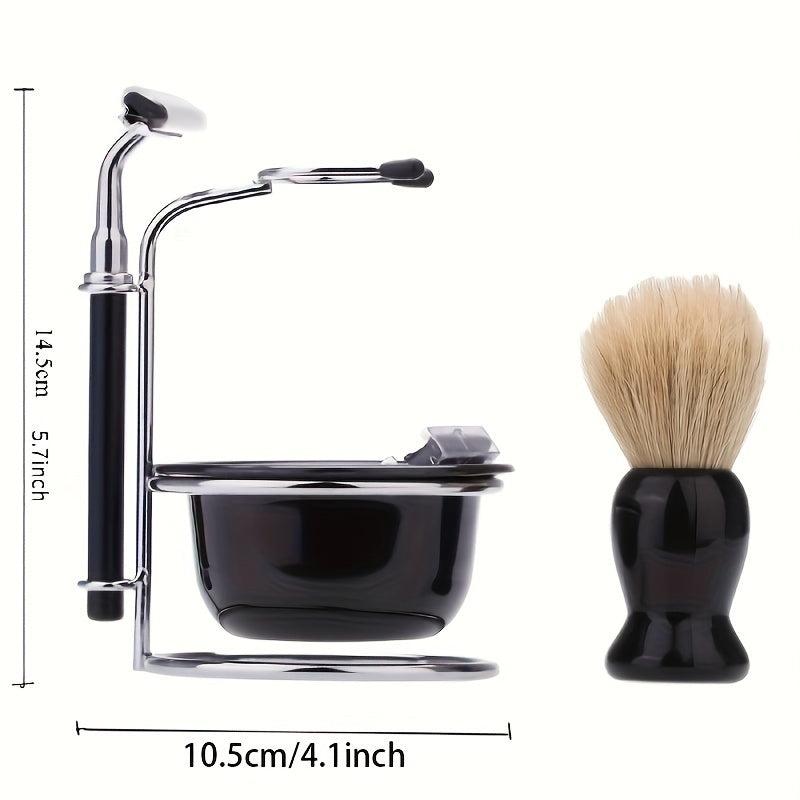 Men's 4-In-1 Razor Care Set with Shaving Soap Bowl, Brush, Stand, Portable Kit