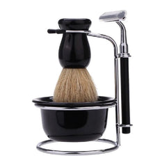 Men's 4-In-1 Razor Care Set with Shaving Soap Bowl, Brush, Stand, Portable Kit