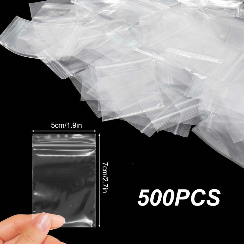 500pcs Clear Smell Proof Zipper Bags for Snacks Nuts Seeds Candy Storage