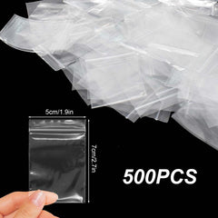 500pcs Clear Smell Proof Zipper Bags for Snacks Nuts Seeds Candy Storage