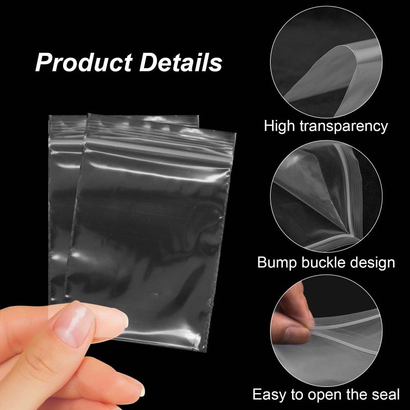 500pcs Clear Smell Proof Zipper Bags for Snacks Nuts Seeds Candy Storage