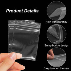 500pcs Clear Smell Proof Zipper Bags for Snacks Nuts Seeds Candy Storage