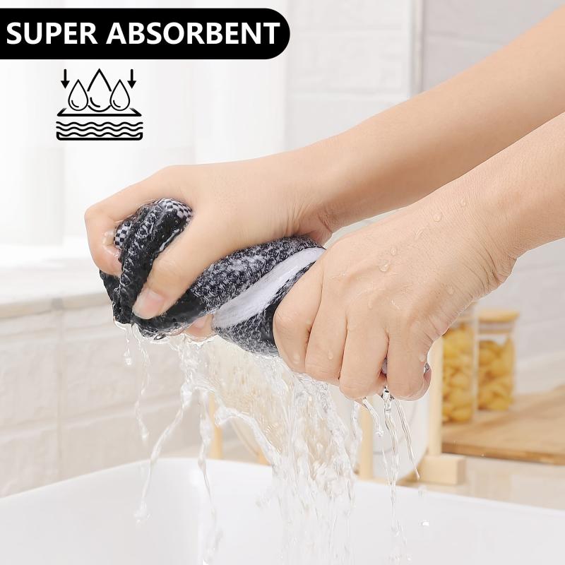 2pcs Absorbent Cleaning Cloth Multifunctional Dishwashing Cloth