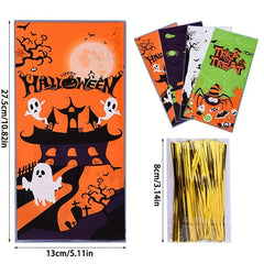 50pcs Halloween Treat Bags 4 Styles Candy Gift Food Bag Tote Bag Children's Holi