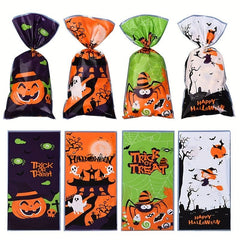 50pcs Halloween Treat Bags 4 Styles Candy Gift Food Bag Tote Bag Children's Holi